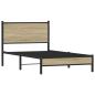 Preview: Metallbett ohne Matratze Sonoma-Eiche 100x190 cm