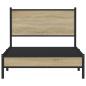 Preview: Metallbett ohne Matratze Sonoma-Eiche 100x190 cm