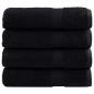 Preview: Premium Badetücher SOLUND 4 Stk. Schwarz 100x150 cm 600 g/m²