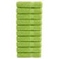 Preview: Premium-Duschtücher SOLUND 10 Stk. Apfelgrün 70x140 cm 600 g/m²