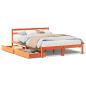Preview: Massivholzbett ohne Matratze Wachsbraun 150x200 cm Kiefernholz