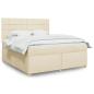 Preview: ARDEBO.de - Boxspringbett mit Matratze Creme 180x200 cm Stoff