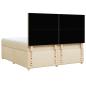 Preview: Boxspringbett mit Matratze Creme 180x200 cm Stoff