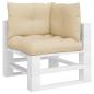 Preview: Palettenkissen 3-tlg. Beige Stoff