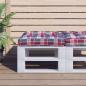 Preview: ARDEBO.de - Palettenkissen Rot Karomuster 50x50x12 cm Stoff