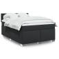 Preview: ARDEBO.de - Boxspringbett mit Matratze Schwarz 160x200 cm Kunstleder
