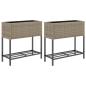 Preview: Hochbeete mit Ablage 2 Stk. Grau 70x28x70 cm Poly Rattan