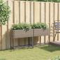 Preview: Hochbeete mit Ablage 2 Stk. Grau 70x28x70 cm Poly Rattan
