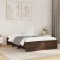 Preview: ARDEBO.de - Bettgestell ohne Matratze Braun Eiche 120x200 cm Holzwerkstoff