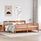 Preview: ARDEBO.de - Massivholzbett ohne Matratze Wachsbraun 200x200 Kiefernholz