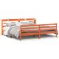 Preview: Massivholzbett ohne Matratze Wachsbraun 200x200 Kiefernholz