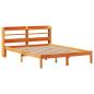 Preview: Bettgestell mit Kopfteil ohne Matratze Wachsbraun 135x190 cm