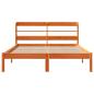 Preview: Bettgestell mit Kopfteil ohne Matratze Wachsbraun 135x190 cm