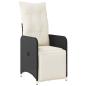 Preview: 5-tlg. Garten-Bistro-Set mit Kissen Schwarz Poly Rattan
