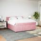Preview: Boxspringbett mit Matratze Rosa 180x200 cm Samt