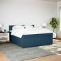 Preview: Boxspringbett mit Matratze Blau 200x200 cm Samt