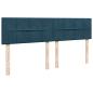 Preview: Boxspringbett mit Matratze Blau 200x200 cm Samt