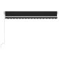 Preview: Markise Manuell Einziehbar mit LED 400x300 cm Anthrazit