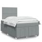 Preview: ARDEBO.de - Boxspringbett mit Matratze Hellgrau 120x190 cm Stoff
