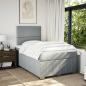 Preview: Boxspringbett mit Matratze Hellgrau 120x190 cm Stoff