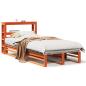 Preview: Massivholzbett ohne Matratze Wachsbraun 100x200 Kiefernholz