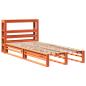 Preview: Massivholzbett ohne Matratze Wachsbraun 100x200 Kiefernholz