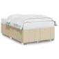 Preview: Bettgestell ohne Matratze Creme 120x190 cm Stoff