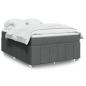 Preview: ARDEBO.de - Boxspringbett mit Matratze Dunkelgrau 140x190 cm Stoff