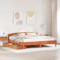Preview: ARDEBO.de - Massivholzbett ohne Matratze Wachsbraun 200x200 Kiefernholz