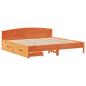 Preview: Massivholzbett ohne Matratze Wachsbraun 200x200 Kiefernholz