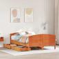 Preview: ARDEBO.de - Massivholzbett ohne Matratze Wachsbraun 120x200 cm Kiefernholz