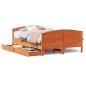 Preview: Massivholzbett ohne Matratze Wachsbraun 120x200 cm Kiefernholz