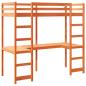 Preview: Hochbett ohne Matratze Wachsbraun 80x200 cm Massivholz Kiefer