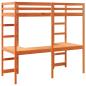 Preview: Hochbett ohne Matratze Wachsbraun 80x200 cm Massivholz Kiefer