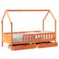Preview: Kinderbett mit Schubladen 80x200 cm Massivholz Kiefer
