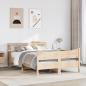 Preview: Massivholzbett mit Kopfteil 140x190 cm Kiefer