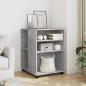 Preview: ARDEBO.de - Beistelltisch mit Rollen Betongrau 55x60x78 cm Holzwerkstoff