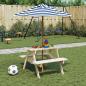 Preview: ARDEBO.de - Picknicktisch f?r 4 Kinder mit Sonnenschirm Massivholz Tanne