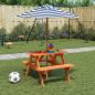 Preview: ARDEBO.de - Picknicktisch für 4 Kinder mit Sonnenschirm Massivholz Tanne