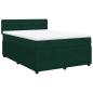 Preview: Boxspringbett mit Matratze Dunkelgrün 160x200 cm Samt