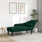 Preview: ARDEBO.de - Chaiselongue mit Kissen Dunkelgrün Samt