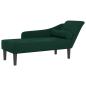 Preview: Chaiselongue mit Kissen Dunkelgrün Samt