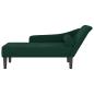 Preview: Chaiselongue mit Kissen Dunkelgrün Samt