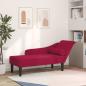 Preview: ARDEBO.de - Chaiselongue mit Kissen Weinrot Samt