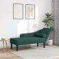Preview: ARDEBO.de - Chaiselongue mit Kissen Dunkelgrün Stoff