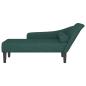 Preview: Chaiselongue mit Kissen Dunkelgrün Stoff