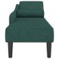 Preview: Chaiselongue mit Kissen Dunkelgrün Stoff