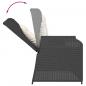 Preview: 3-tlg. Garten-Lounge-Set mit Kissen Schwarz Poly Rattan