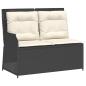 Preview: 6-tlg. Garten-Lounge-Set mit Kissen Schwarz Poly Rattan