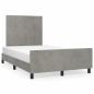 Preview: Bettgestell ohne Matratze Hellgrau 120x190 cm Samt